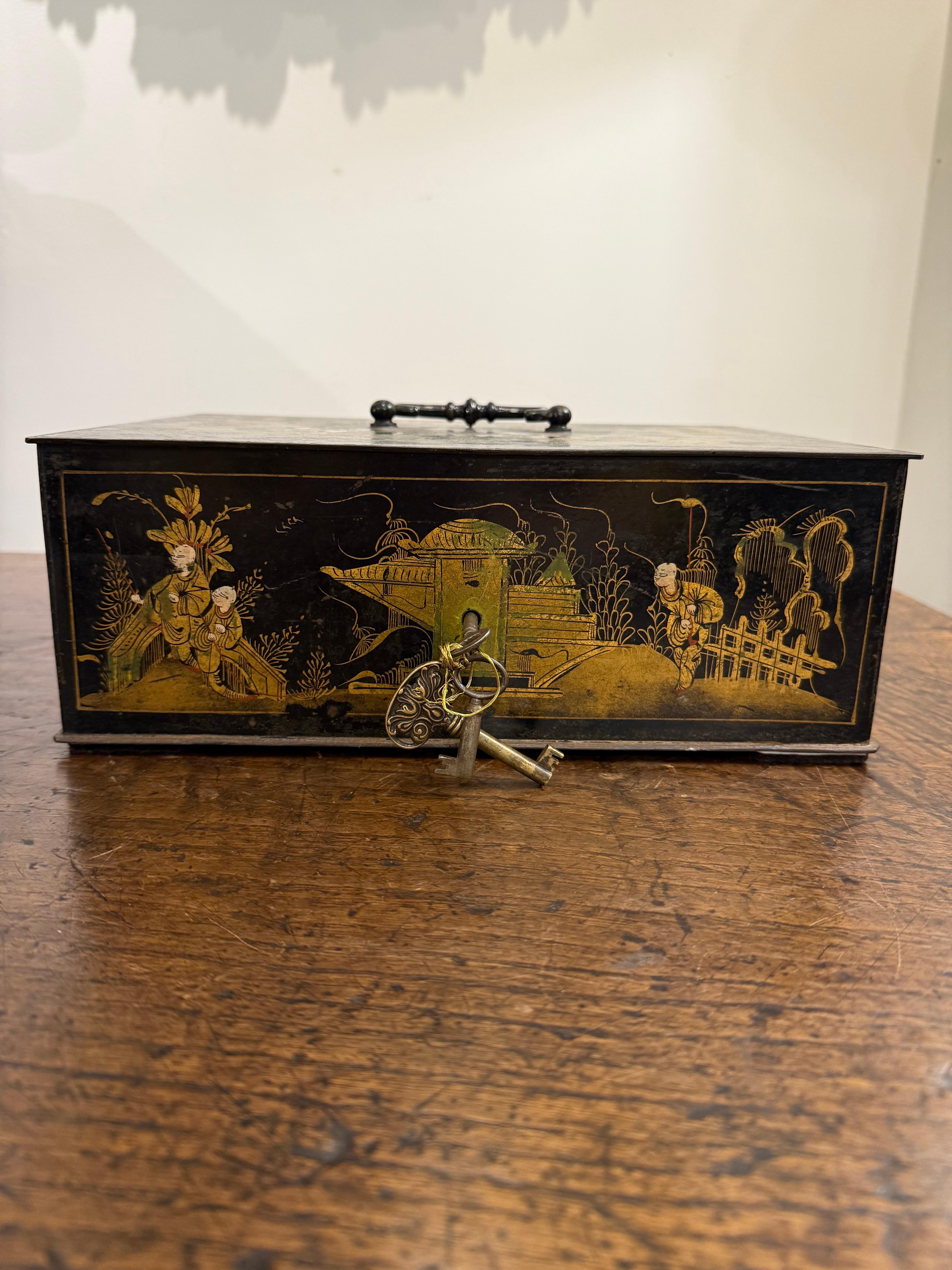 An Iron Chinoiserie Box, 19th Century For Sale 12