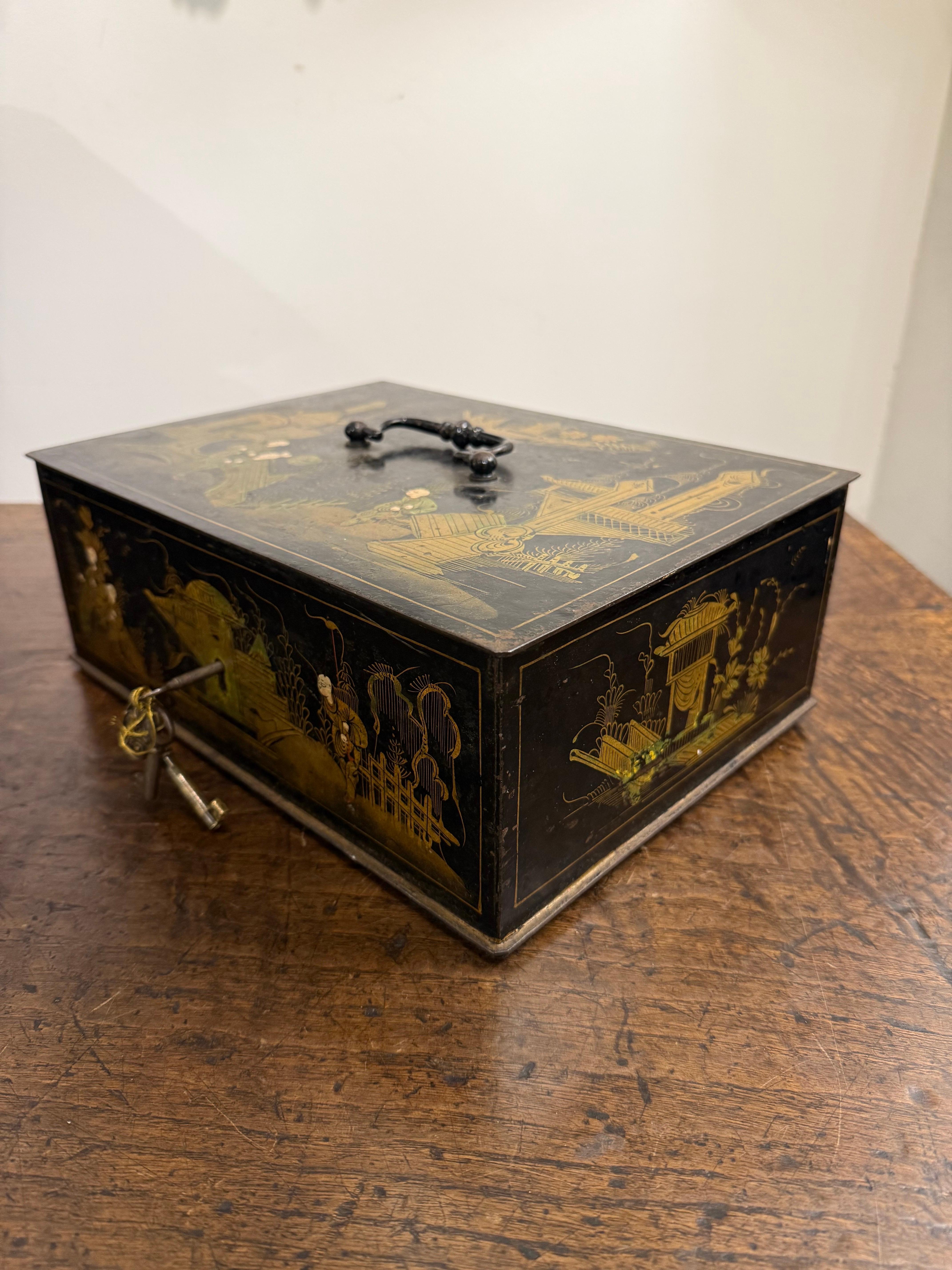 An Iron Chinoiserie Box, 19th Century For Sale 14