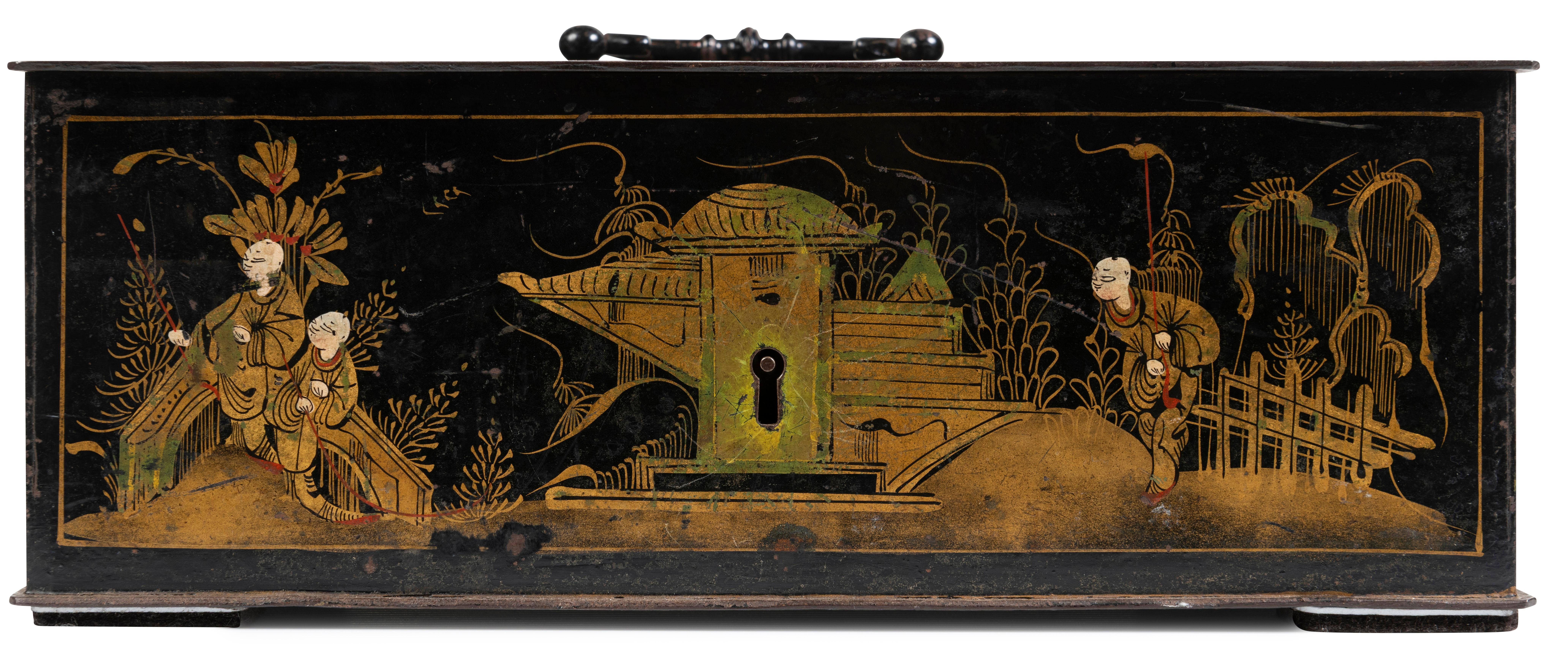 An Iron Chinoiserie Box, 19th Century In Good Condition For Sale In ARMADALE, VIC