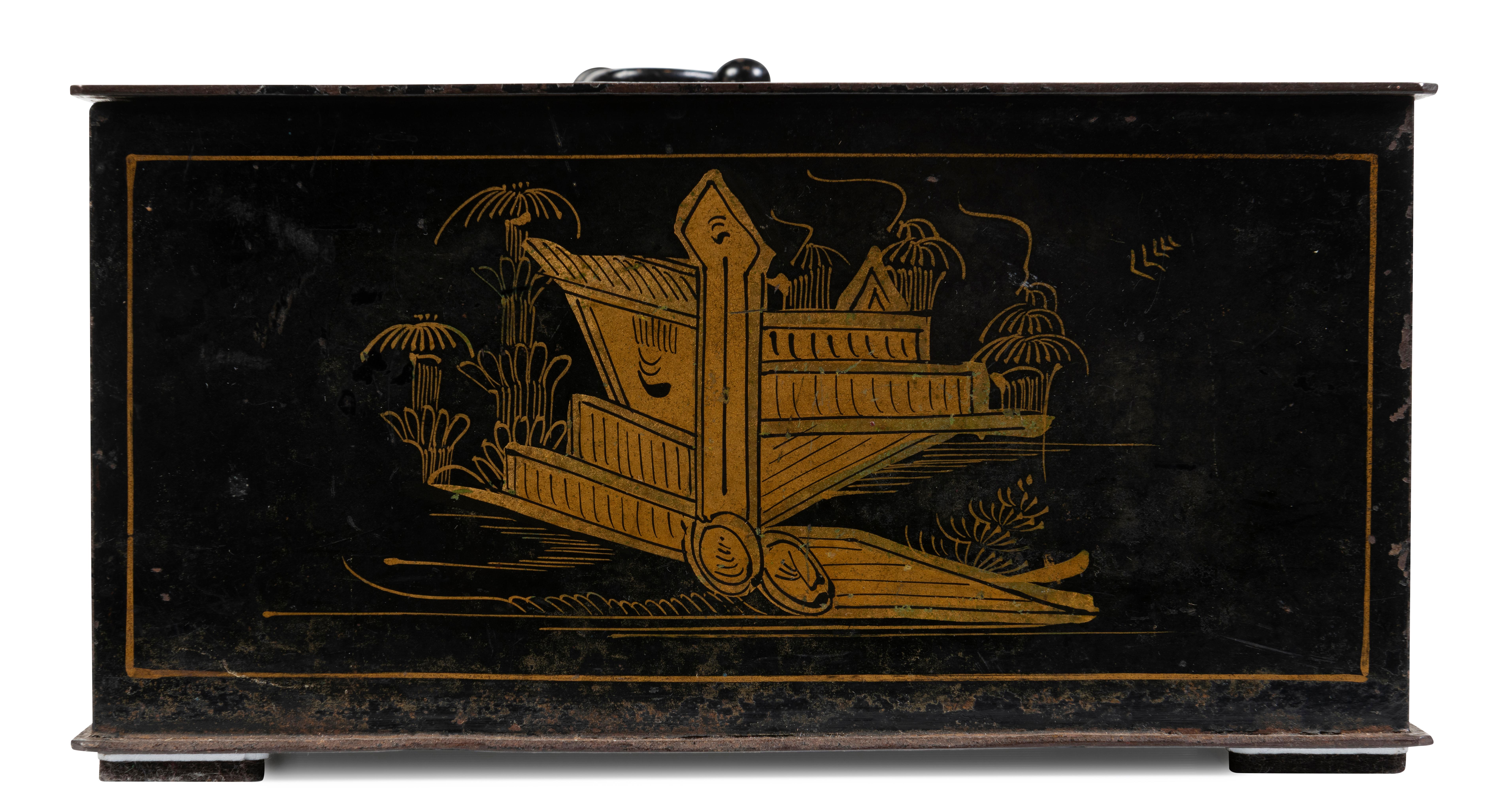 An Iron Chinoiserie Box, 19th Century For Sale 1