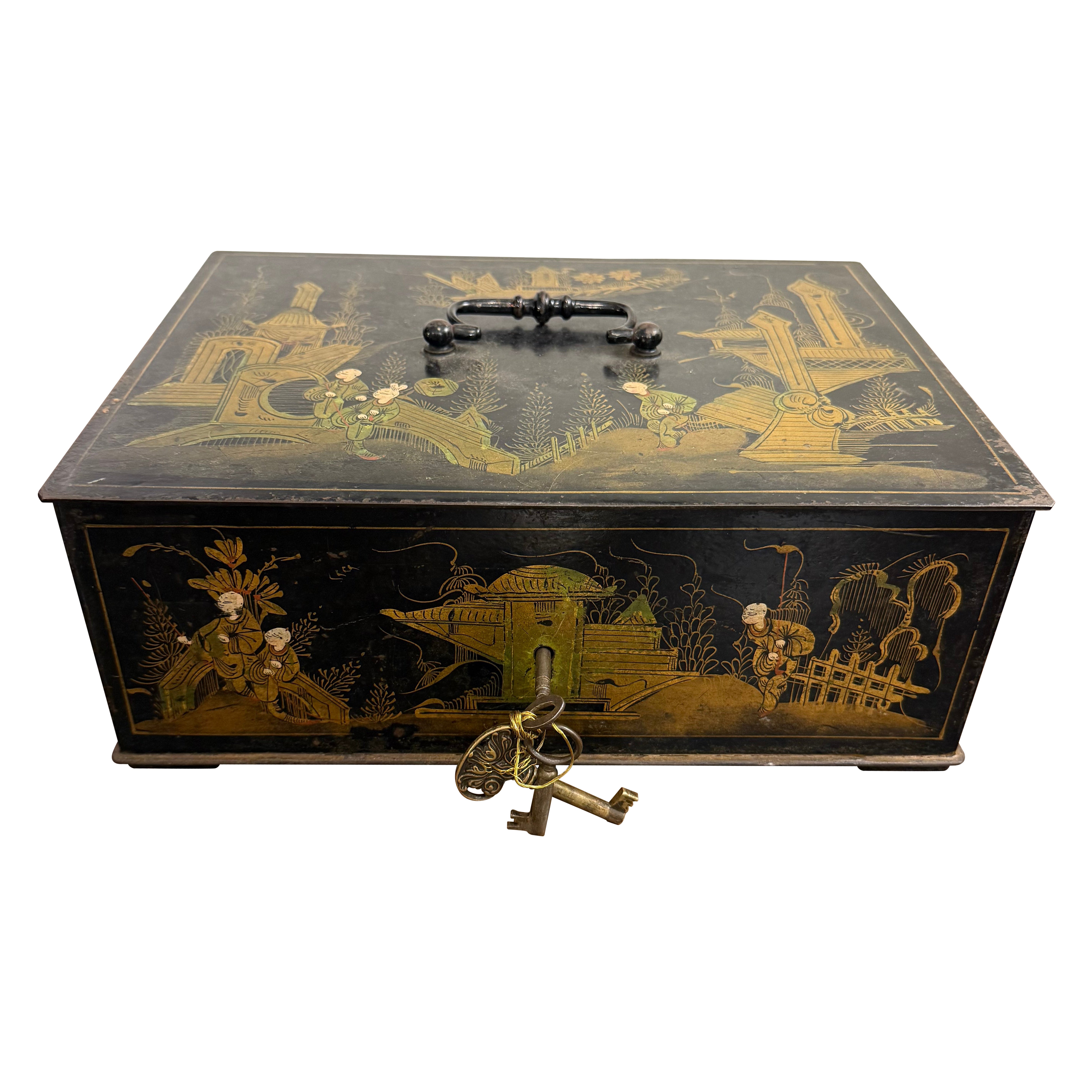 Boîte en fer de Chinoiserie, 19e siècle