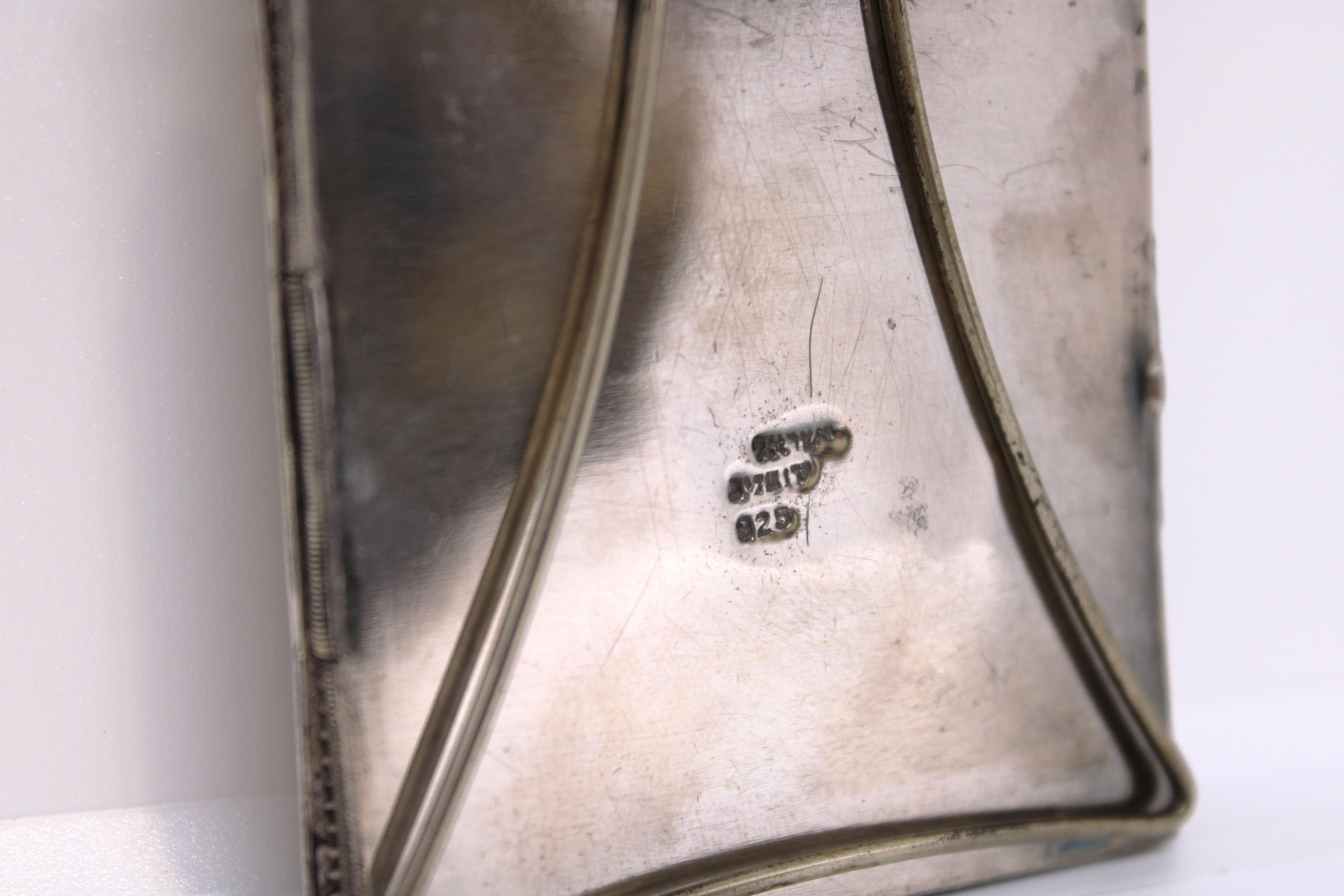 Argento Un astuccio per Mezuzah israeliano in filigrana d'argento, circa 1950 in vendita