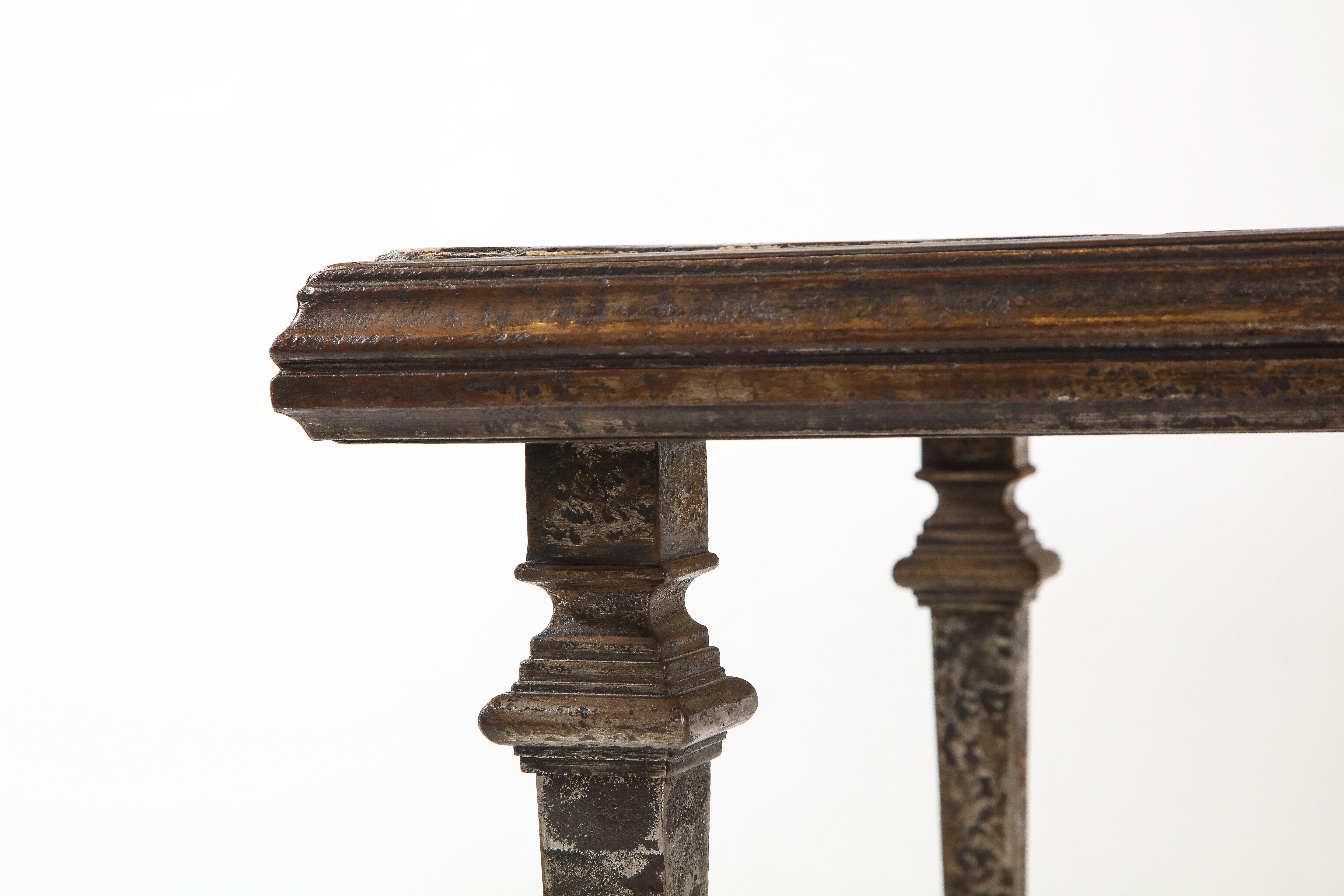 Italian 17th Century Scagliola Panel Mounted on Iron Base as a Coffee Table 5