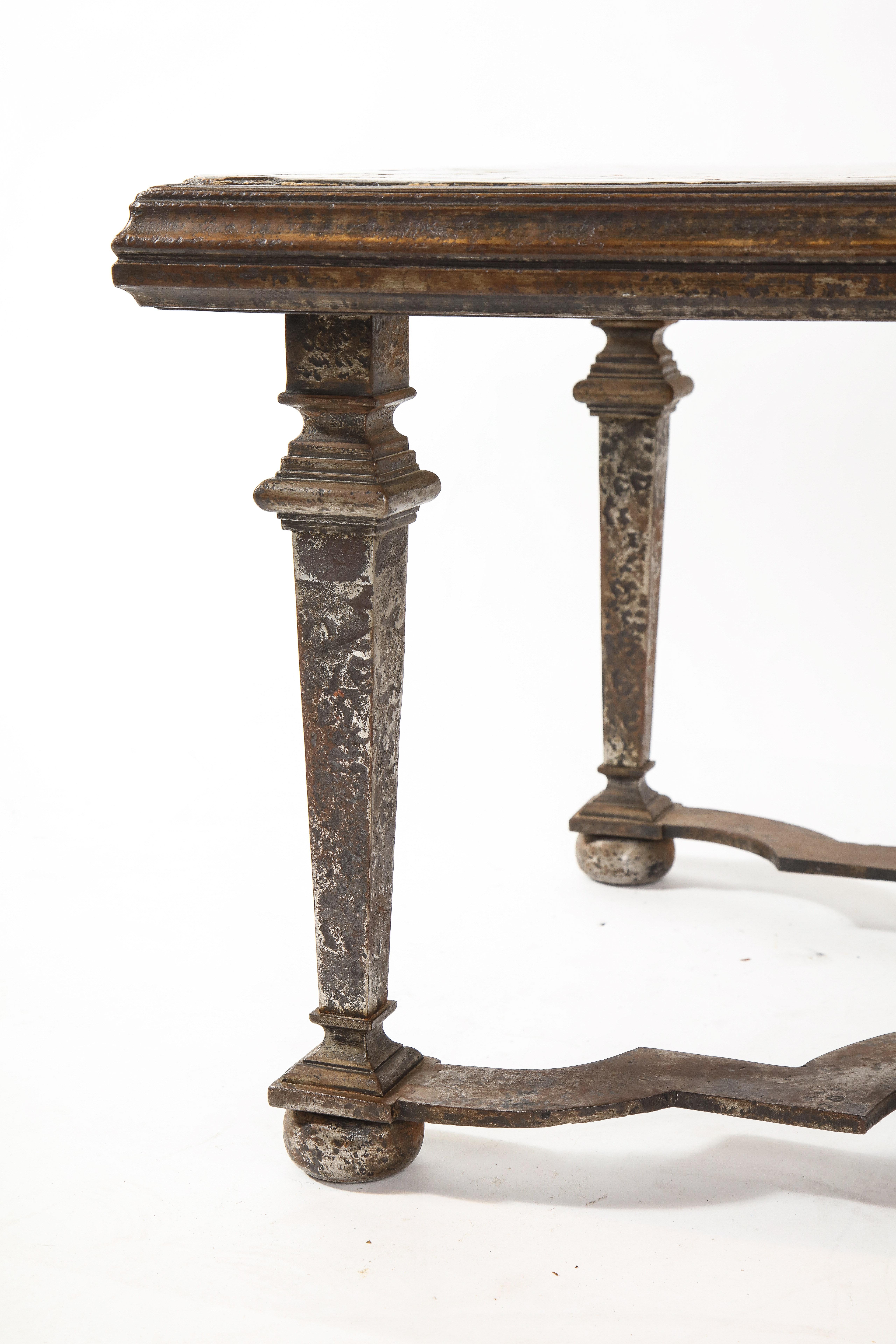 Italian 17th Century Scagliola Panel Mounted on Iron Base as a Coffee Table 7