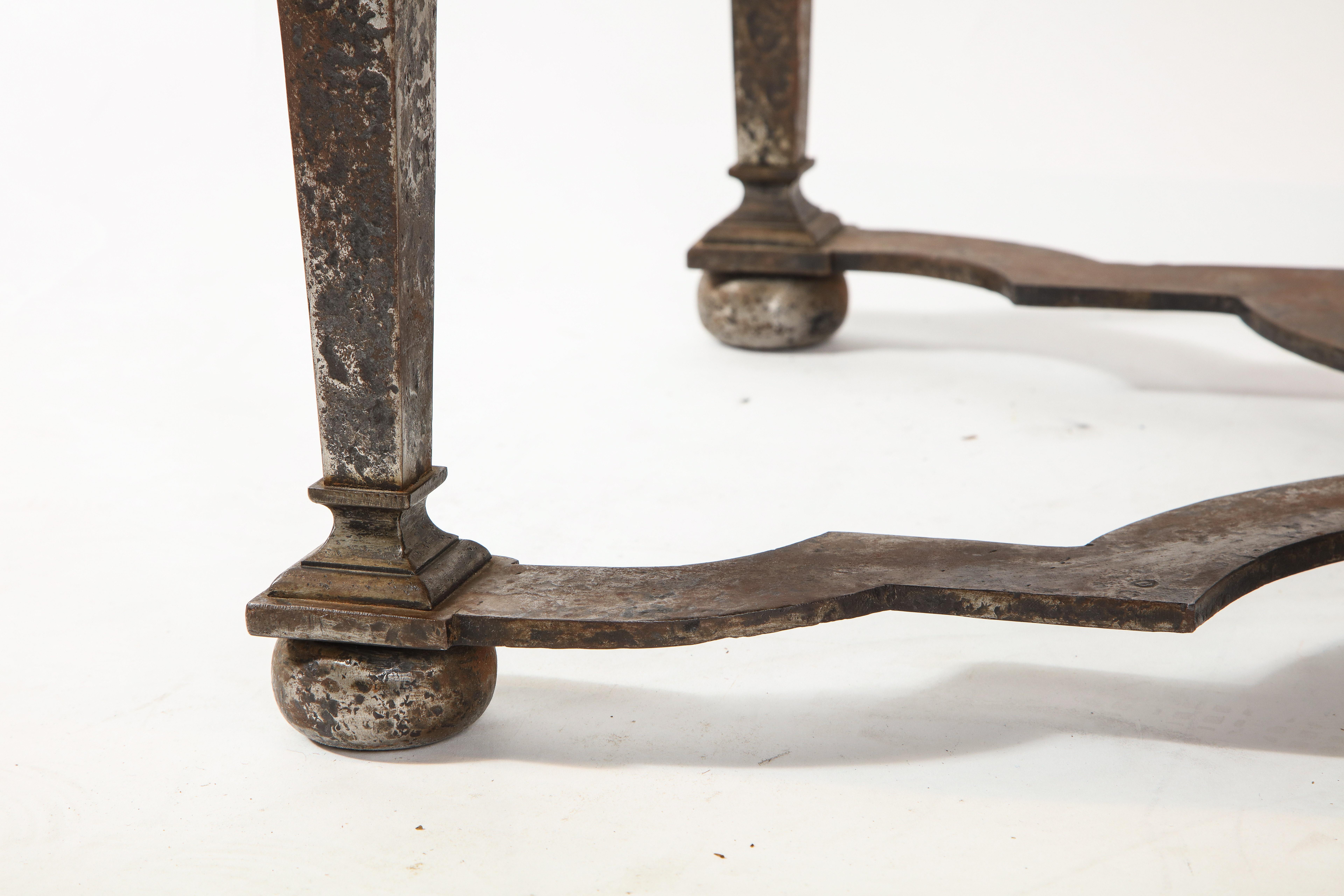 Italian 17th Century Scagliola Panel Mounted on Iron Base as a Coffee Table 9