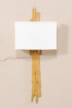 Italian 18th Century Gilt Sun Ray Fragment Custom Sconce with Half Shade