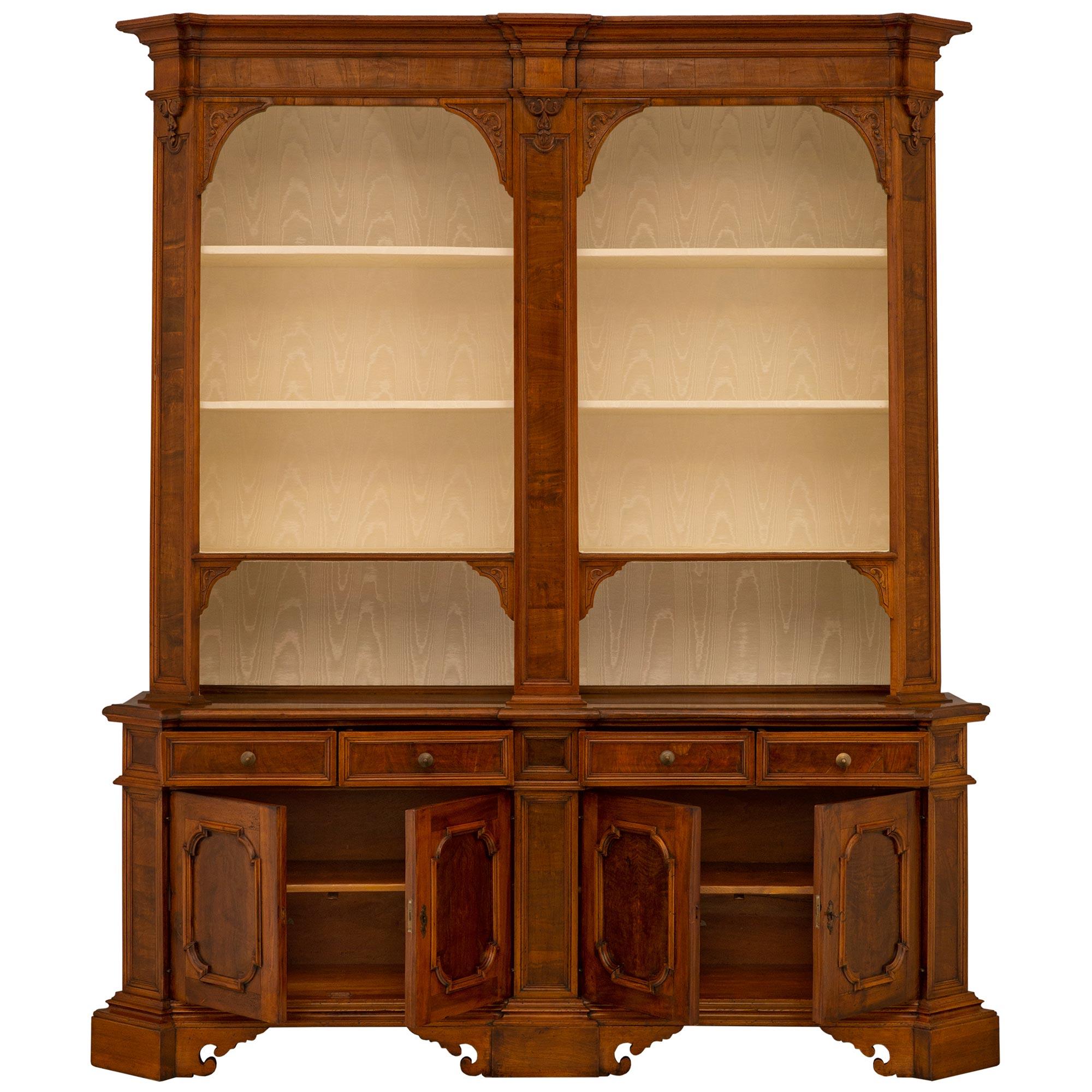 An Italian 18th century Baroque st. walnut cabinet In Good Condition For Sale In West Palm Beach, FL