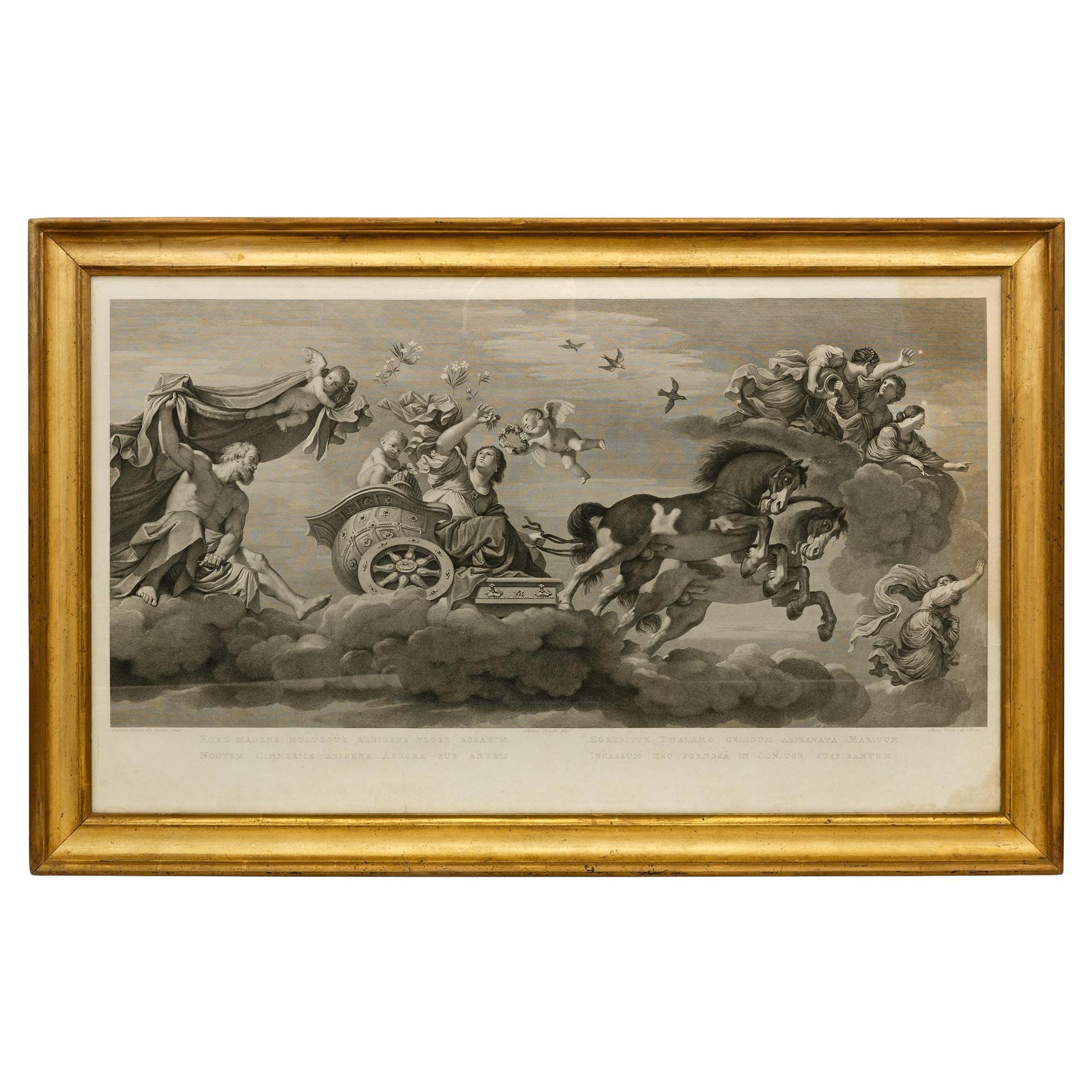 An Italian 18th century engraving of Aurora leaving Tithonus, by Giovanni Volpat For Sale