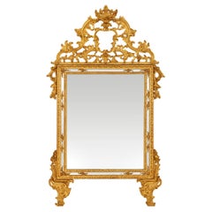 An Italian 18th century Louis XIV Period Giltwood mirror