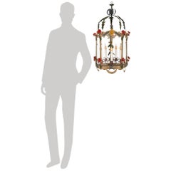 An Italian 18th century Louis XVI st. Tole and Glass lantern