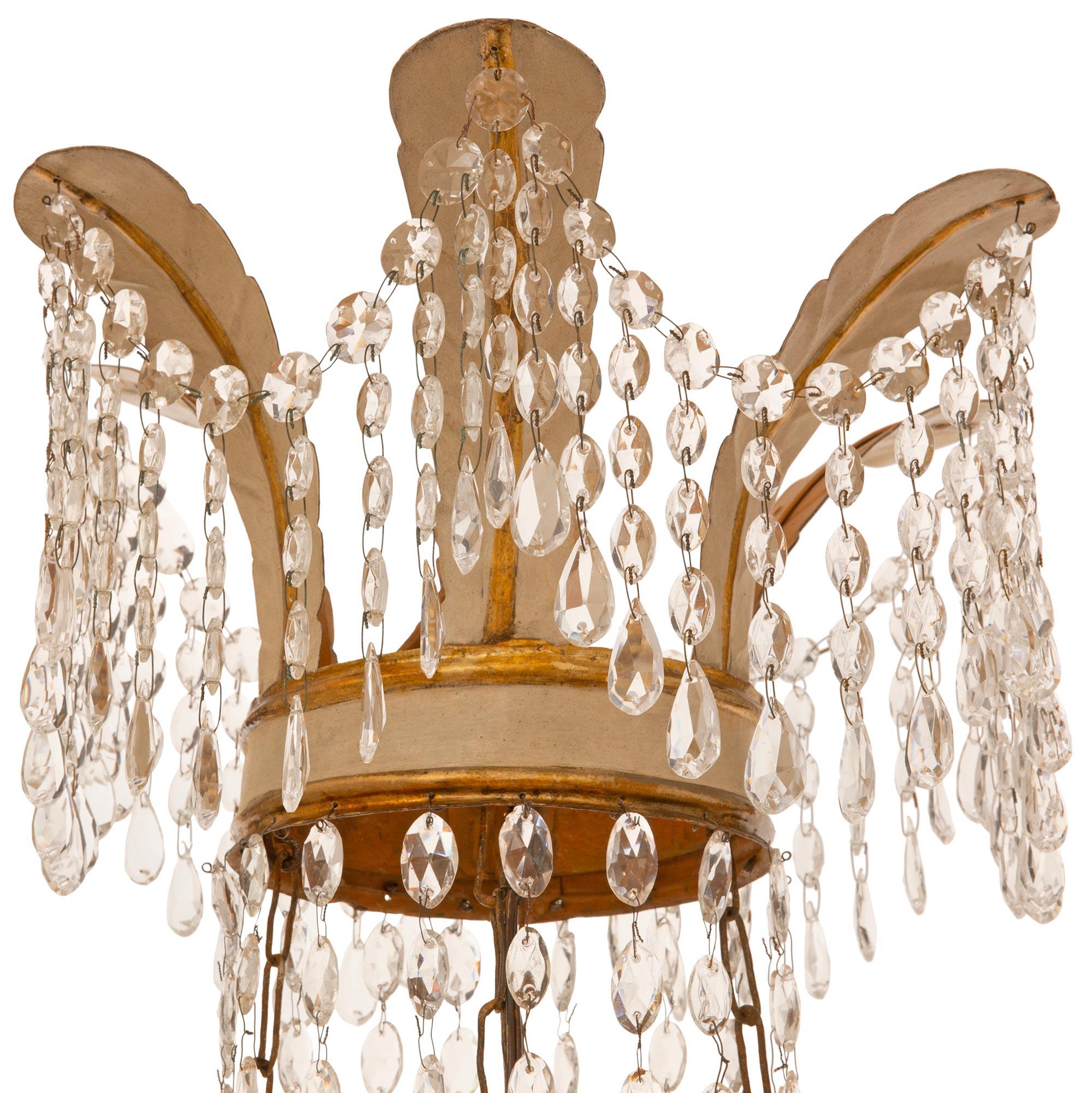 Neoclassical An Italian 18th century Neo-classical st. iron chandelier For Sale