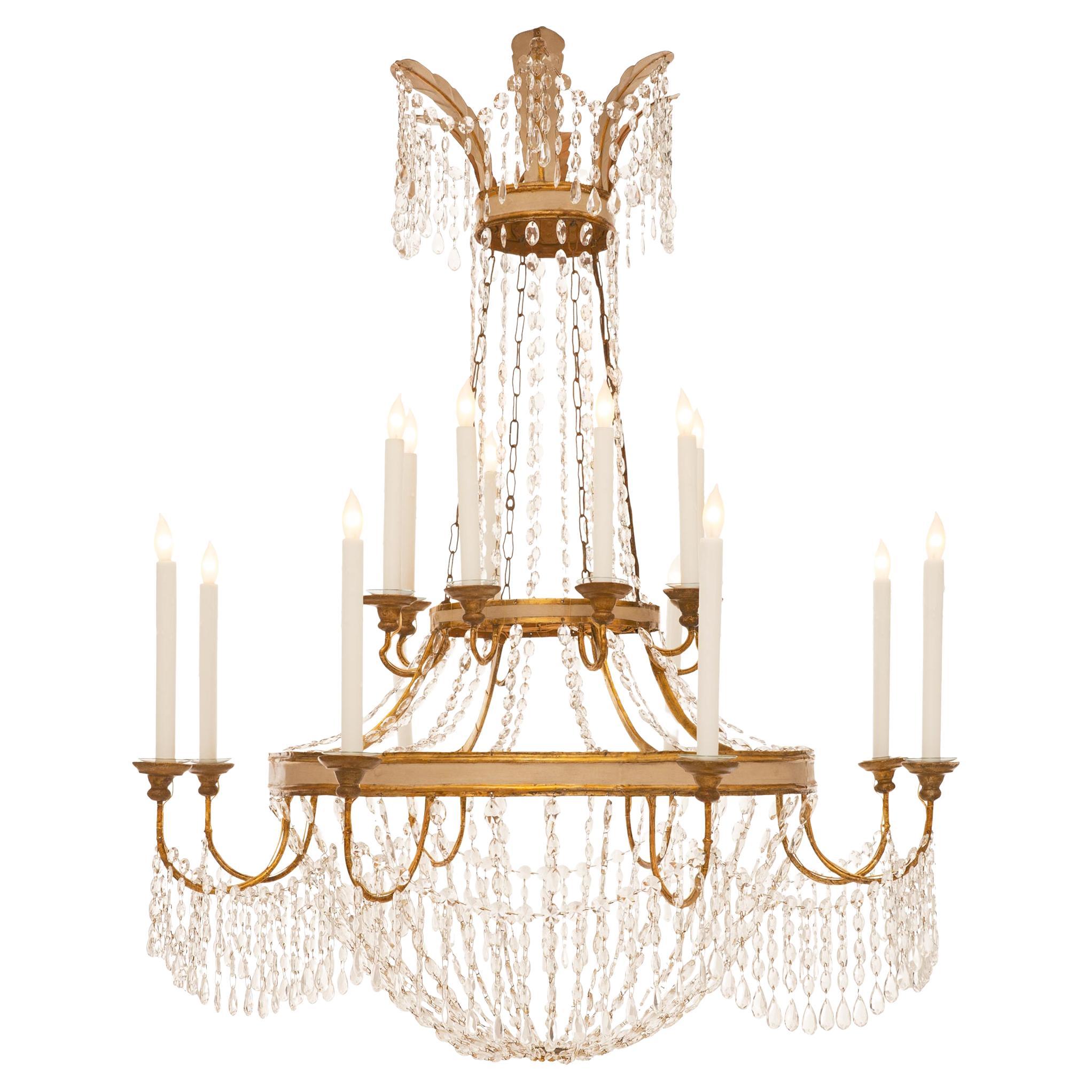 An Italian 18th century Neo-classical st. iron chandelier For Sale