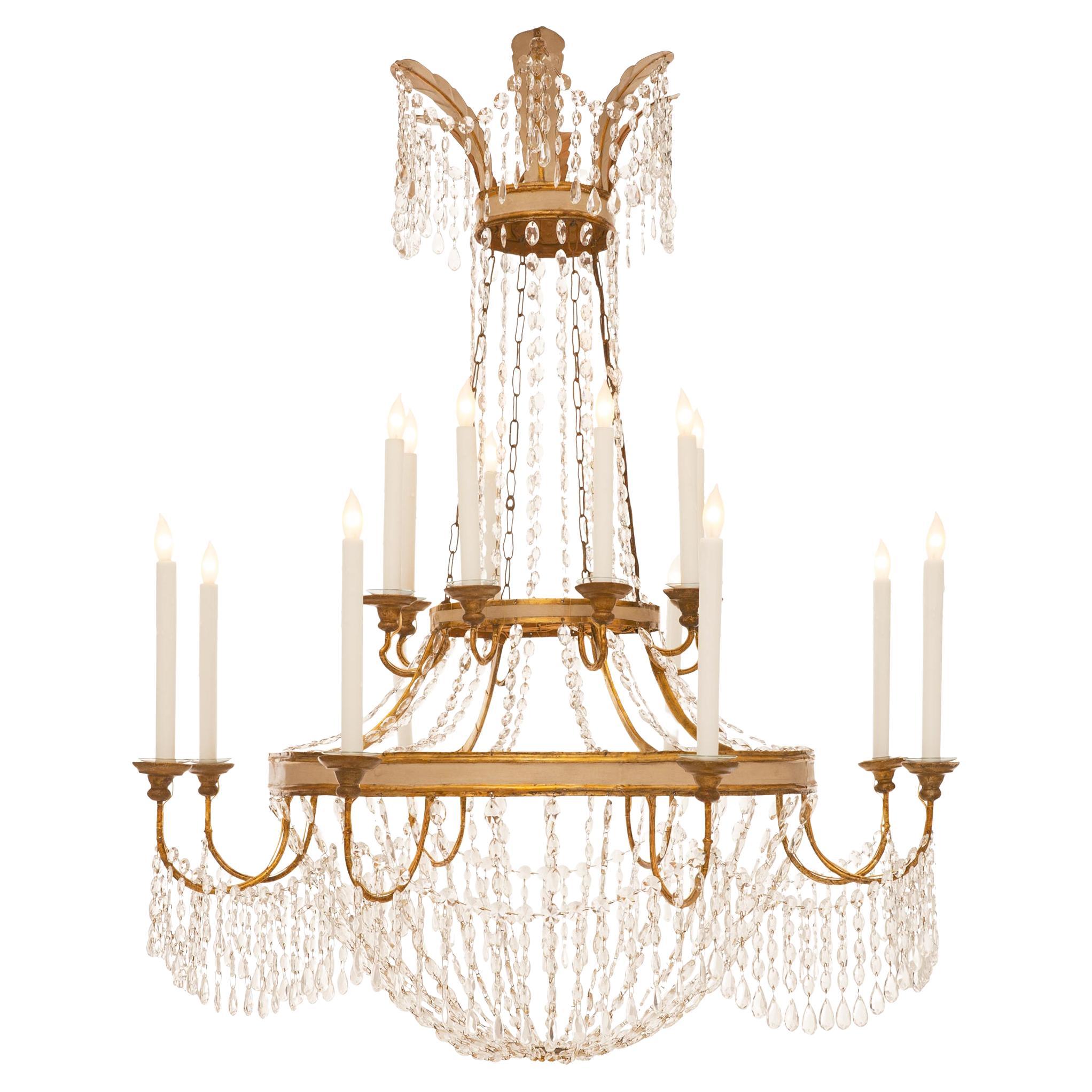 An Italian 18th century Neo-classical st. iron chandelier