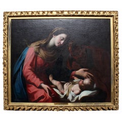 Un "Presepe" italiano del XVIII secolo, olio su tela, ispirato a Giovanni Lanfranco