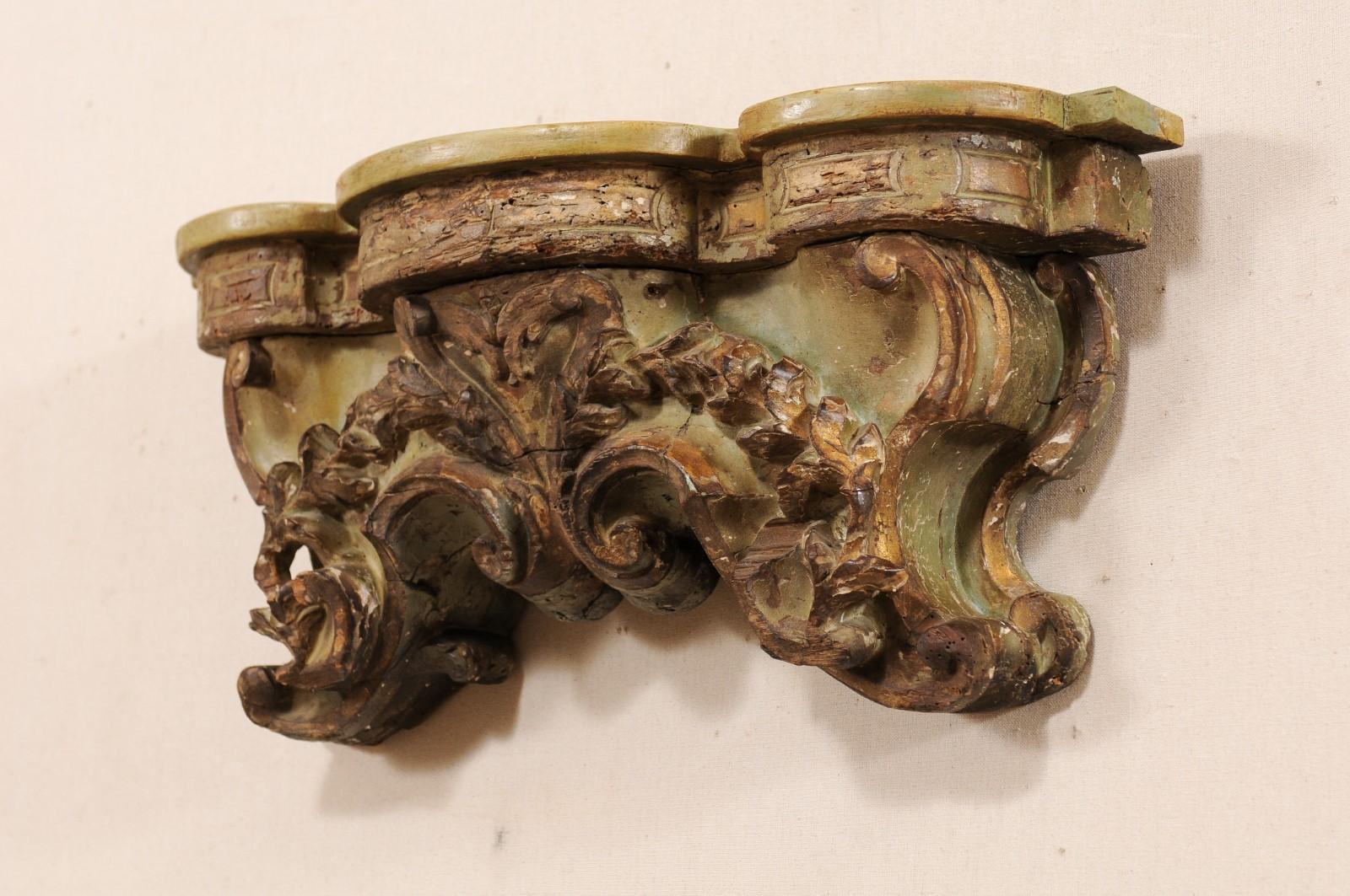 Italian 18th Century Wall Carved Fragment Shelf 5