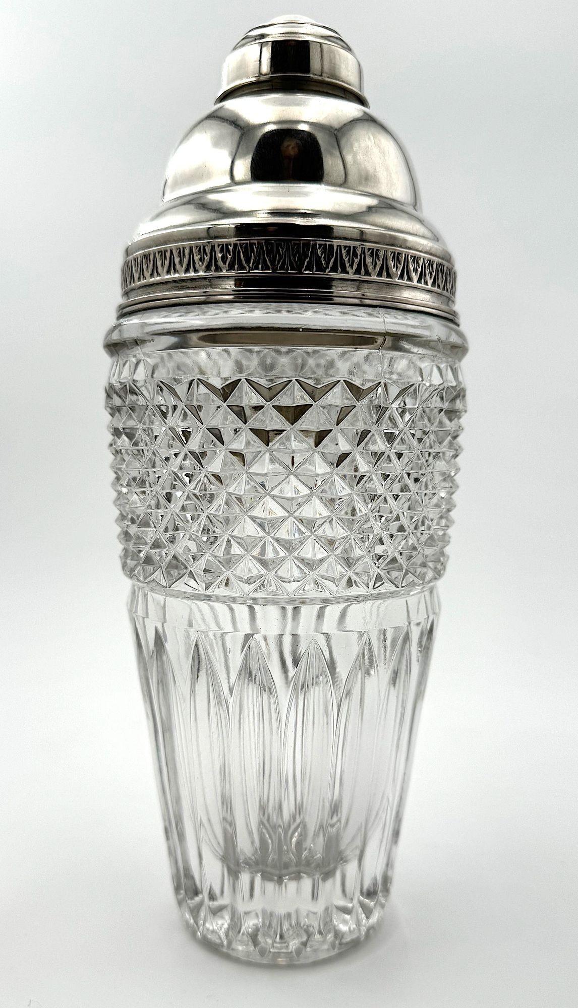 Shaker italien des années 1940 en cristal Florentine et argent par Italo Gori. en vente 5