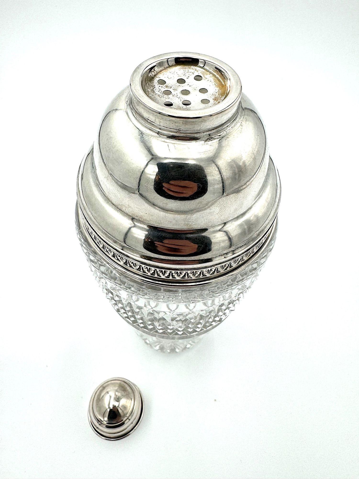 Shaker italien des années 1940 en cristal Florentine et argent par Italo Gori. en vente 6