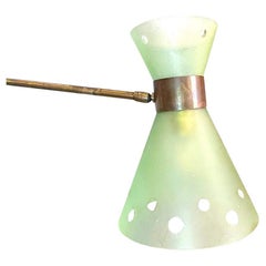 An Italian 1950s brass and glass telescopic reading wall light