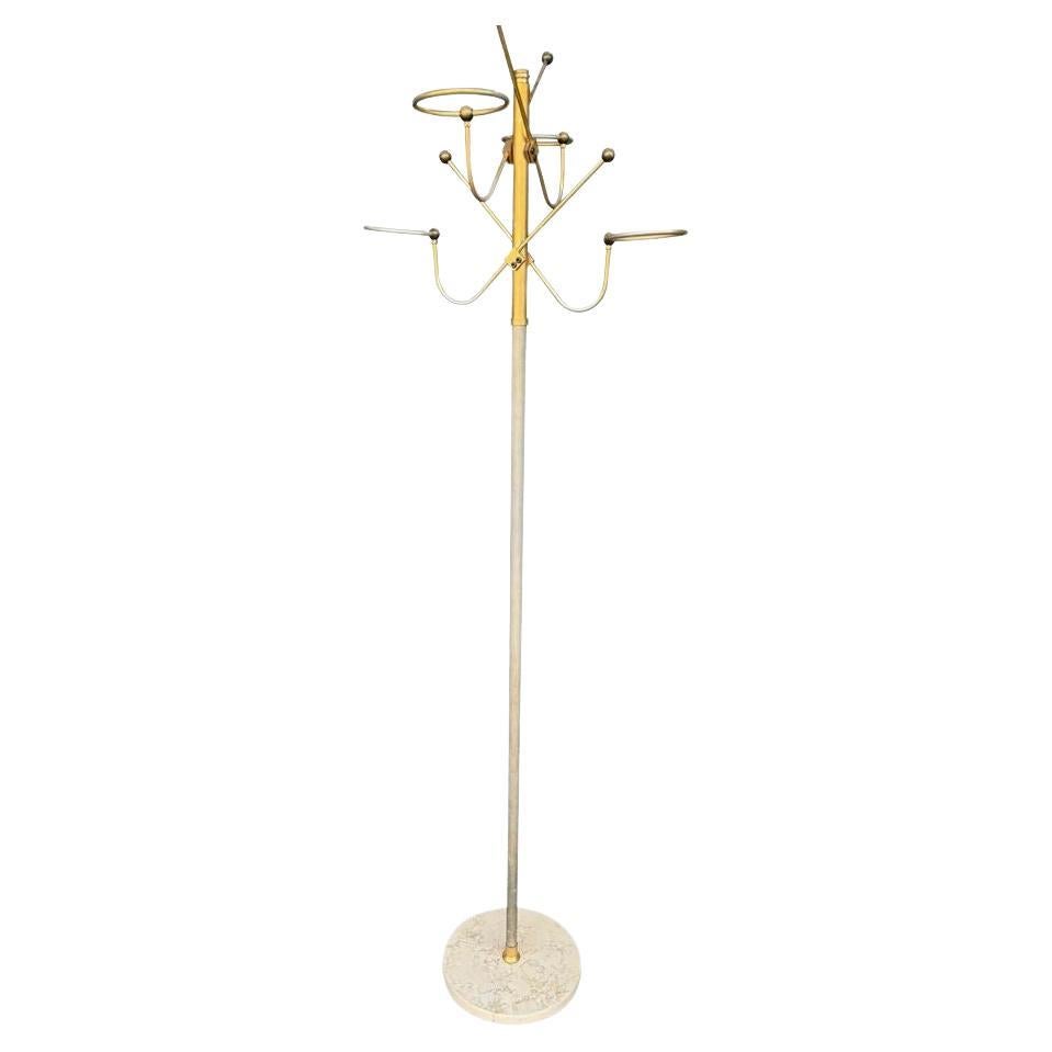 An Italian 1950s gilt metal and marble hat and coat stand