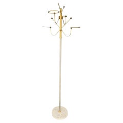 An Italian 1950s gilt metal and marble hat and coat stand