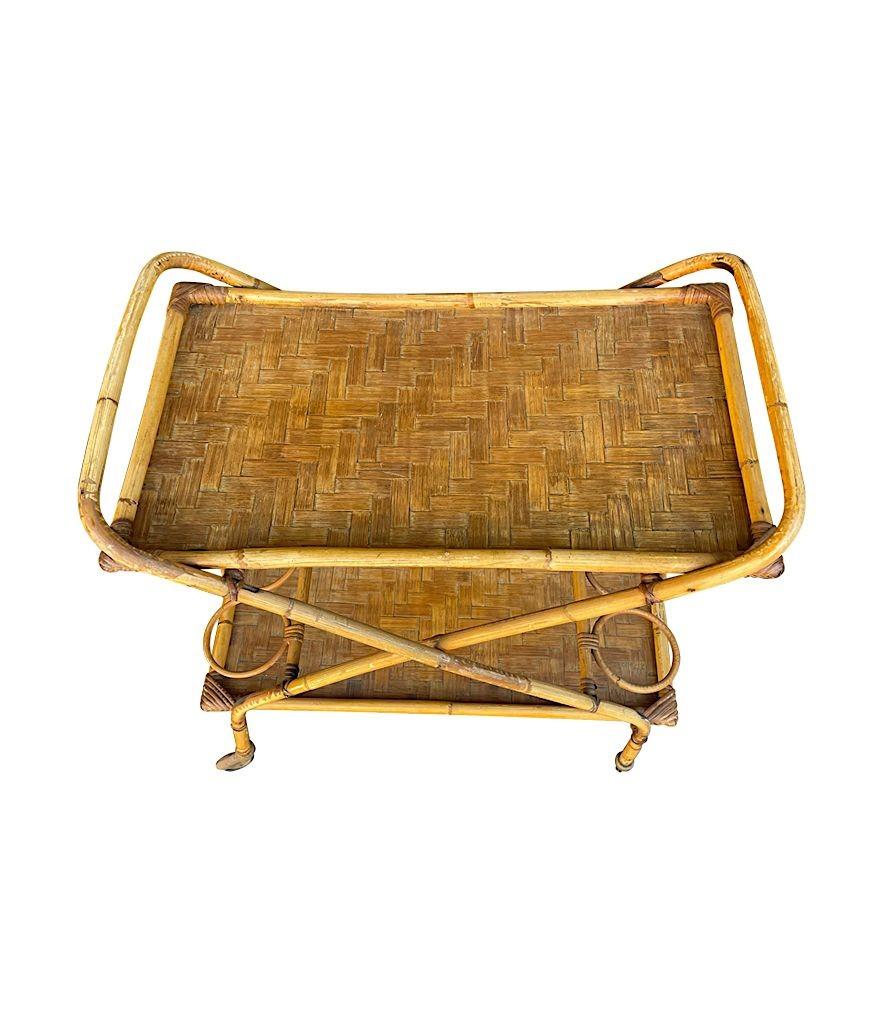 An Italian 1960s Bamboo Bart Trolley In The Style Of Tito Agnoli 1