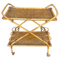 An Italian 1960s Bamboo Bart Trolley In The Style Of Tito Agnoli