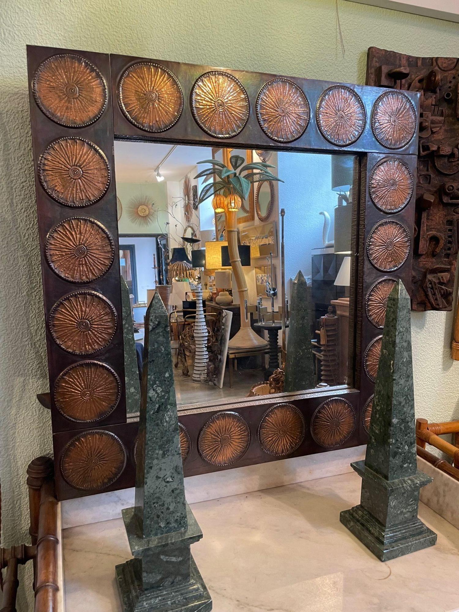 Specchio italiano in ottone degli anni '60 di Santambrogio & De Berti in vendita 6