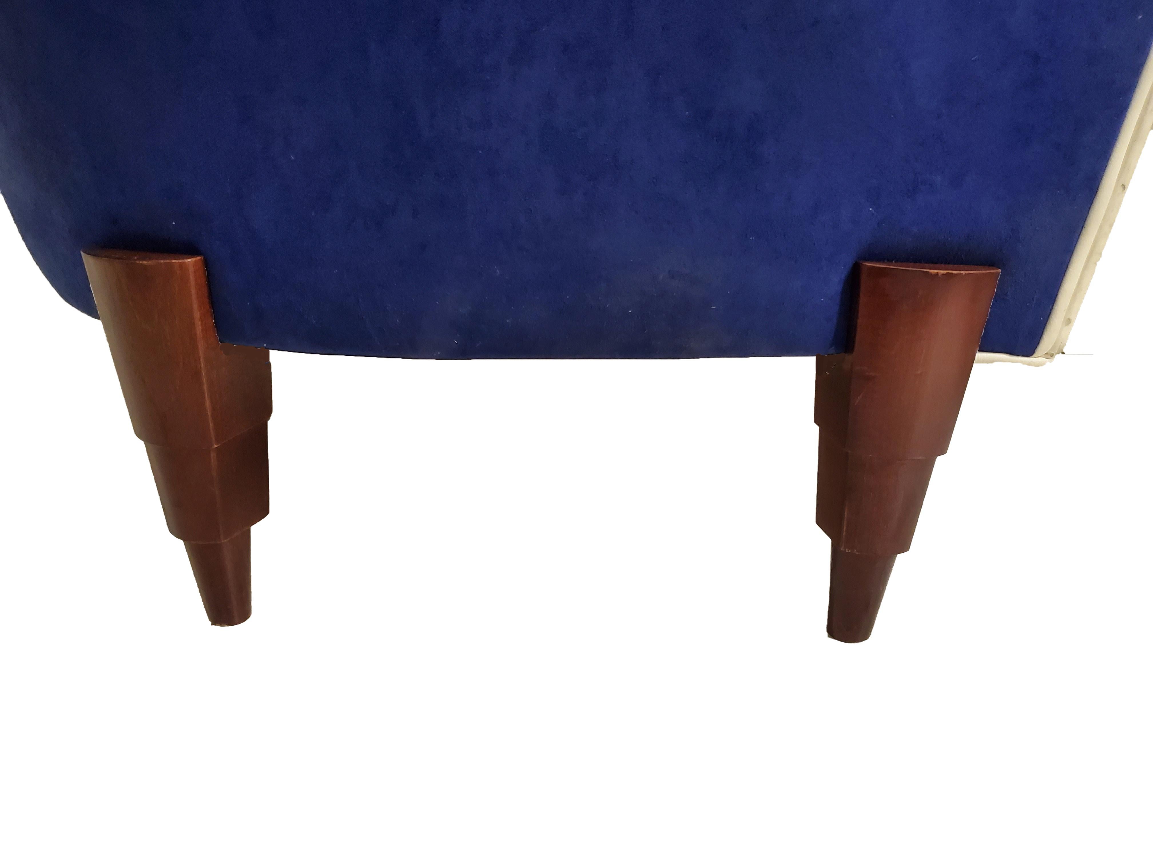 An Italian 1960's Colber International suede + mohair club /arm / side chair For Sale 7