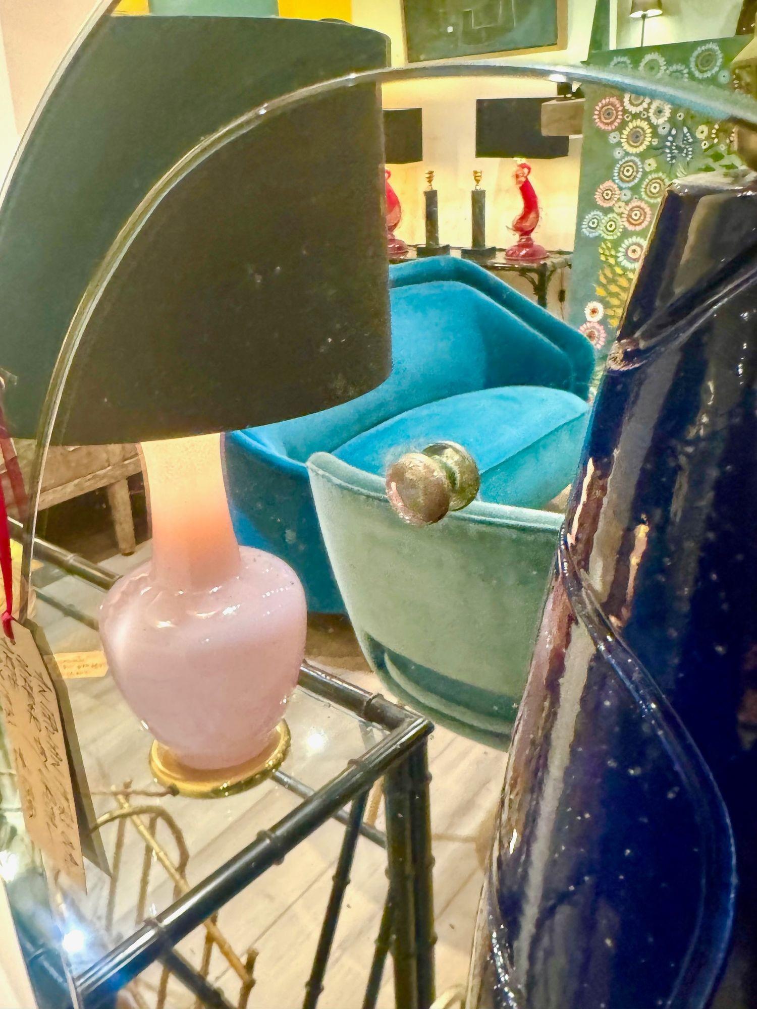 Miroir ovale italien Cristal Arte des années 1960 avec cadre en miroir vert menthe pastel. en vente 11