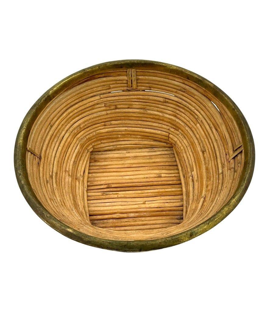 Una ciotola italiana in bambù e ottone degli anni '70 In condizioni buone in vendita a London, GB