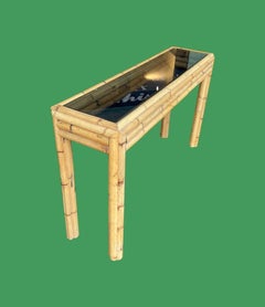 An Italian 1970s bamboo console table attributed to Vivai Del Sud