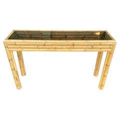 An Italian 1970s bamboo console table attributed to Vivai Del Sud