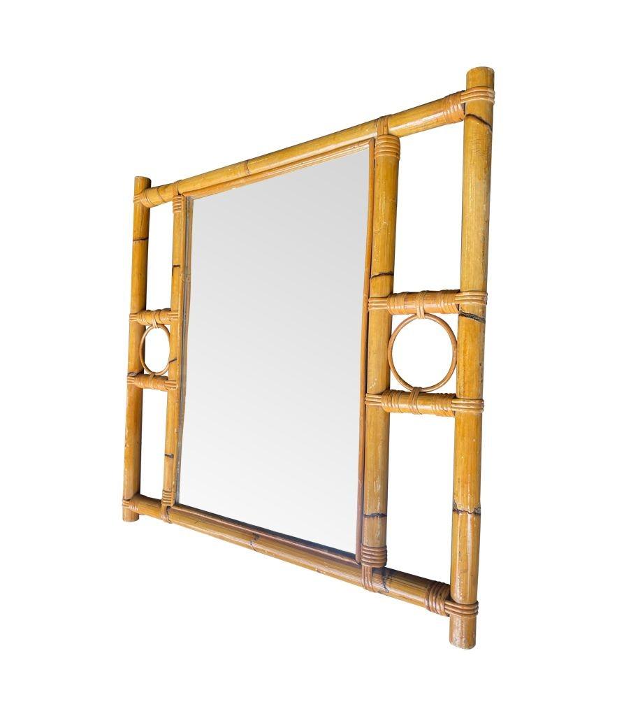 An Italian 1970s bamboo dressing table set with dressing table, stool and mirror 12
