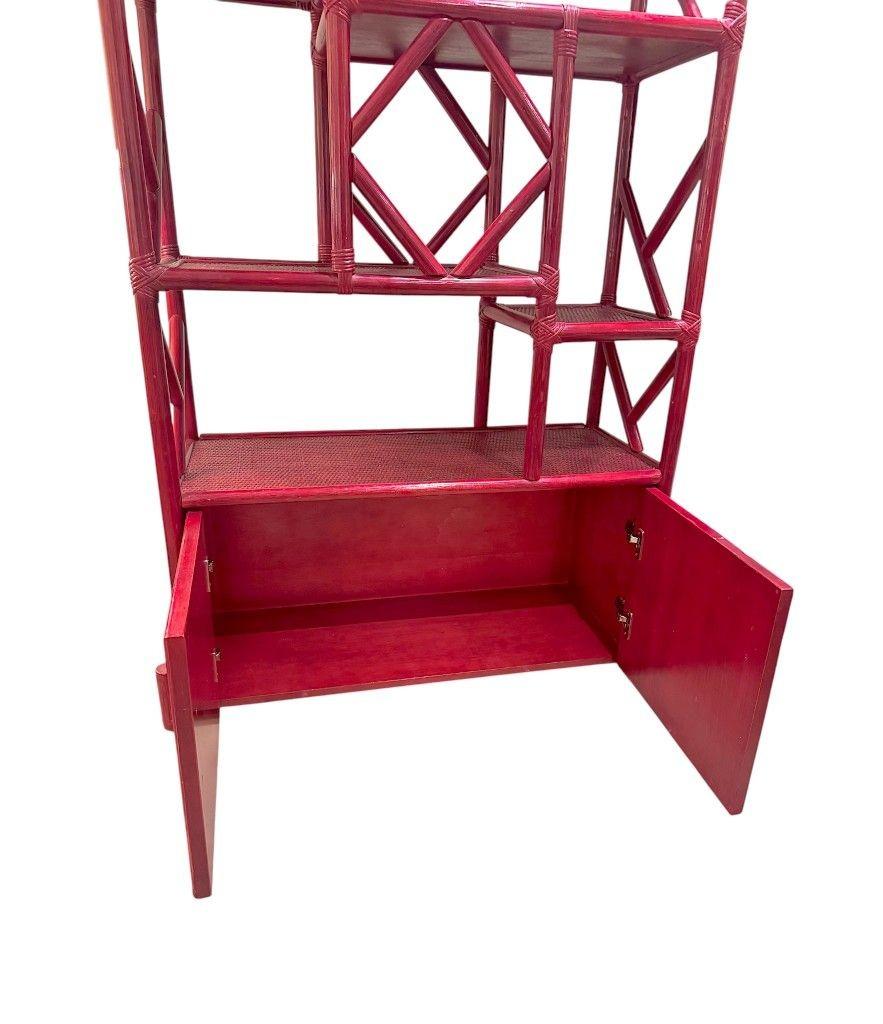 Late 20th Century An Italian 1970s burgundy red shelving unit by Vivai del Sud For Sale