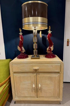 An Italian 1970s pencil reed bamboo cabinet by Vivai Del Sud