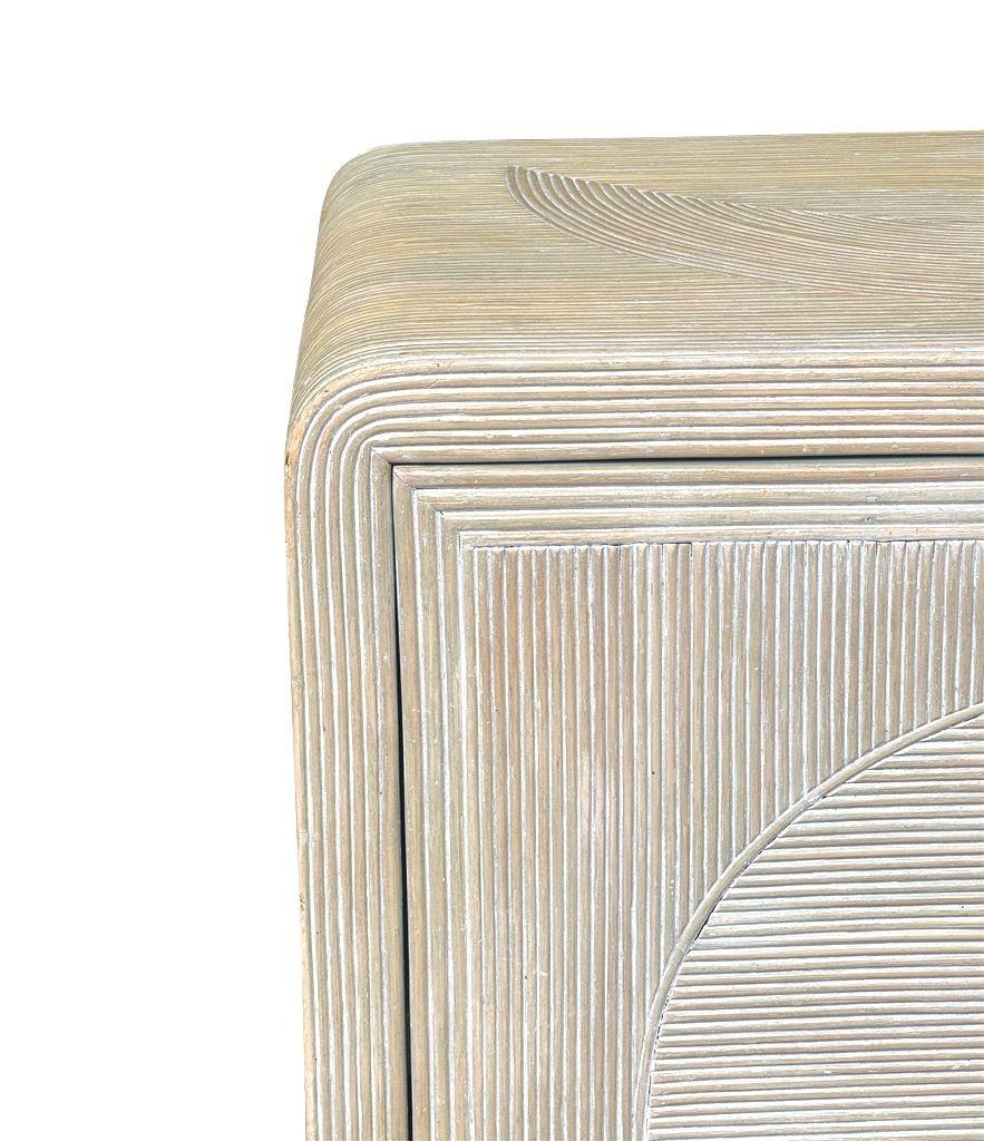 An Italian 1970s pencil reed bamboo, two doors, cabinet by Vivai Del Sud in vendita 10