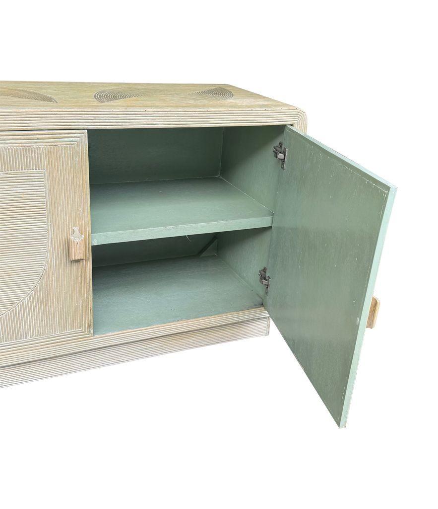 An Italian 1970s pencil reed bamboo, two doors, cabinet by Vivai Del Sud in vendita 1