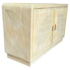 An Italian 1970s pencil reed bamboo, two doors, cabinet by Vivai Del Sud