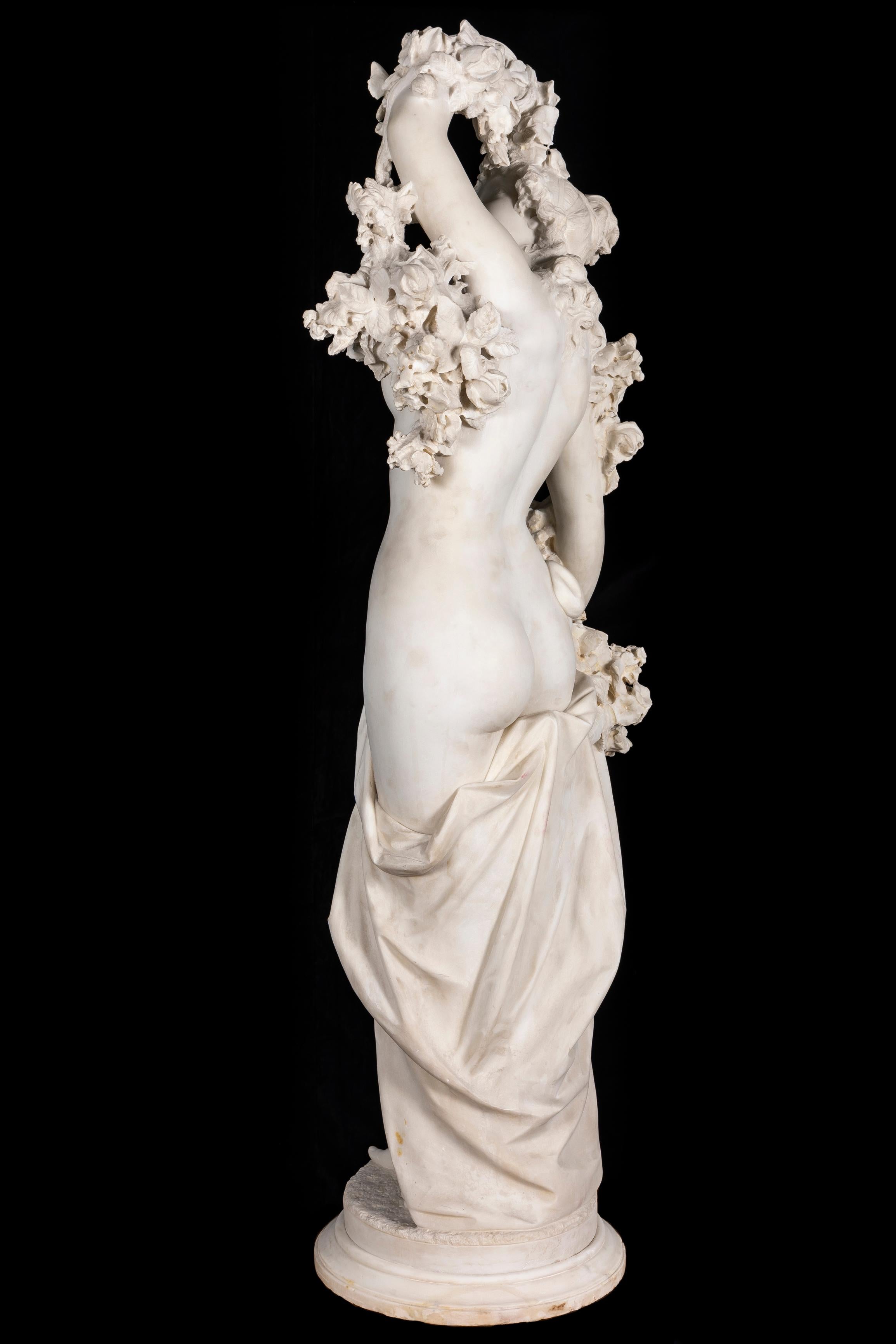 Hand-Carved An Italian 19th C. Marble Sculpture of 