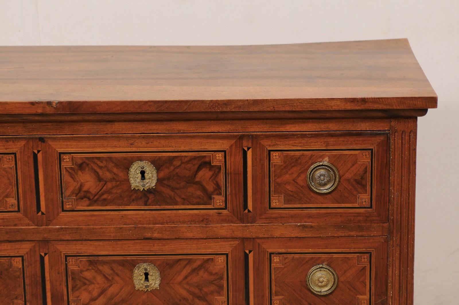 19th Century Italian 19th C. Raised 2-Drawer Chest w/Lovely Inlay & Neoclassical Hardware