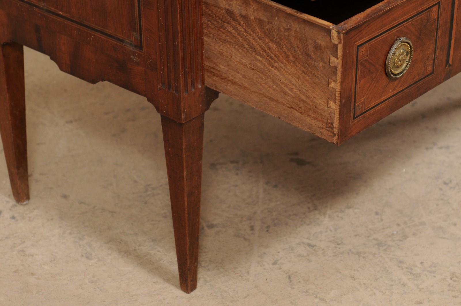 Italian 19th C. Raised 2-Drawer Chest w/Lovely Inlay & Neoclassical Hardware 2