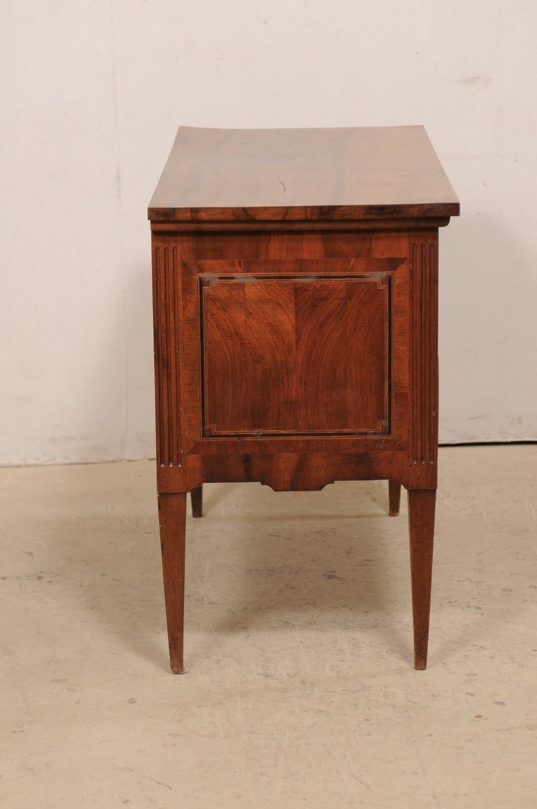 Italian 19th C. Raised 2-Drawer Chest w/Lovely Inlay & Neoclassical Hardware 3