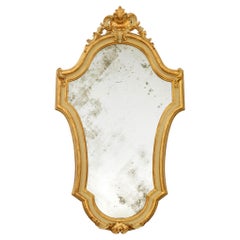 An Italian 19th century Baroque st. patinated Wood and Giltwood mirror