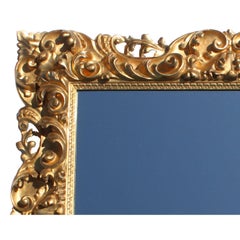 Cornice per specchio Florentine del XIX secolo, in stile barocco, in legno dorato intagliato