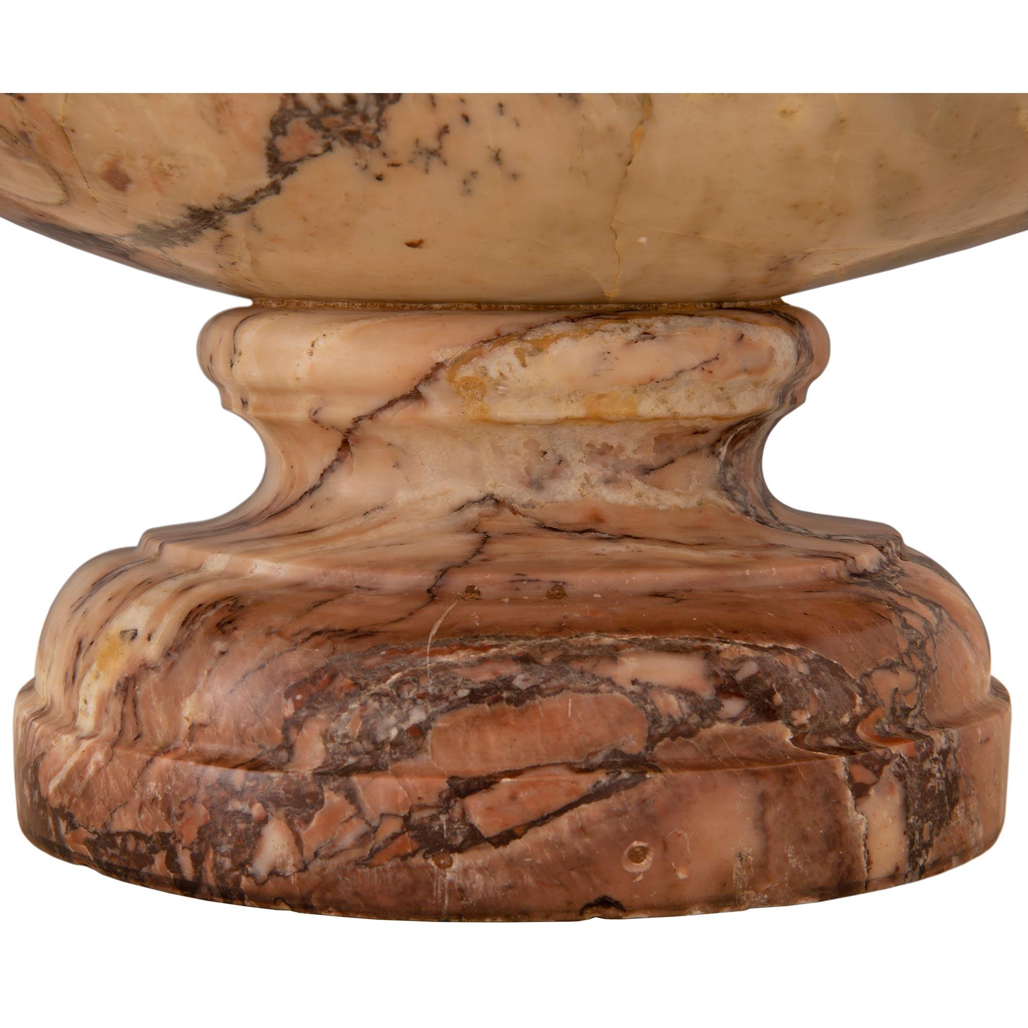 Italian 19th Century Brèche Violette Marble Lidded Urn For Sale 6