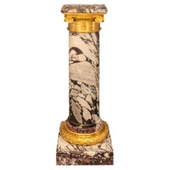 An Italian 19th century Louis XVI st. Bréche Violette marble and Ormolu column