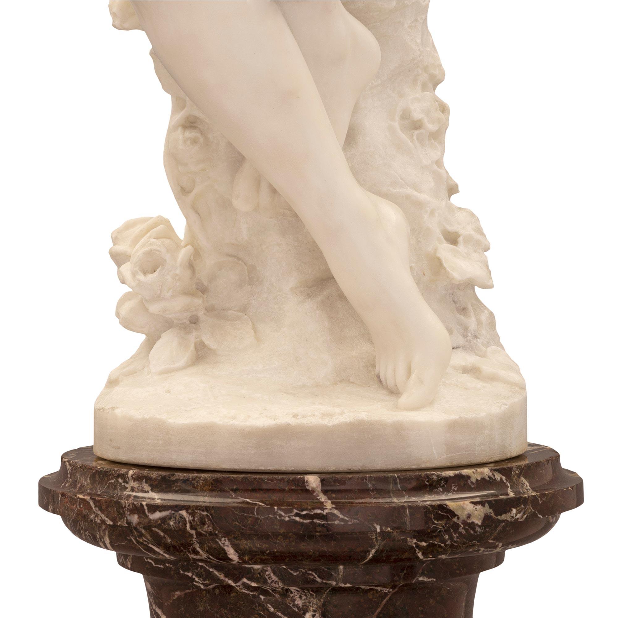 Italian 19th Century Marble Statue of Psyche on Her Original Pedestal For Sale 7