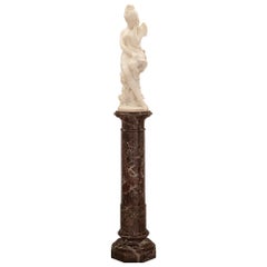 Italian 19th Century Marble Statue of Psyche on Her Original Pedestal