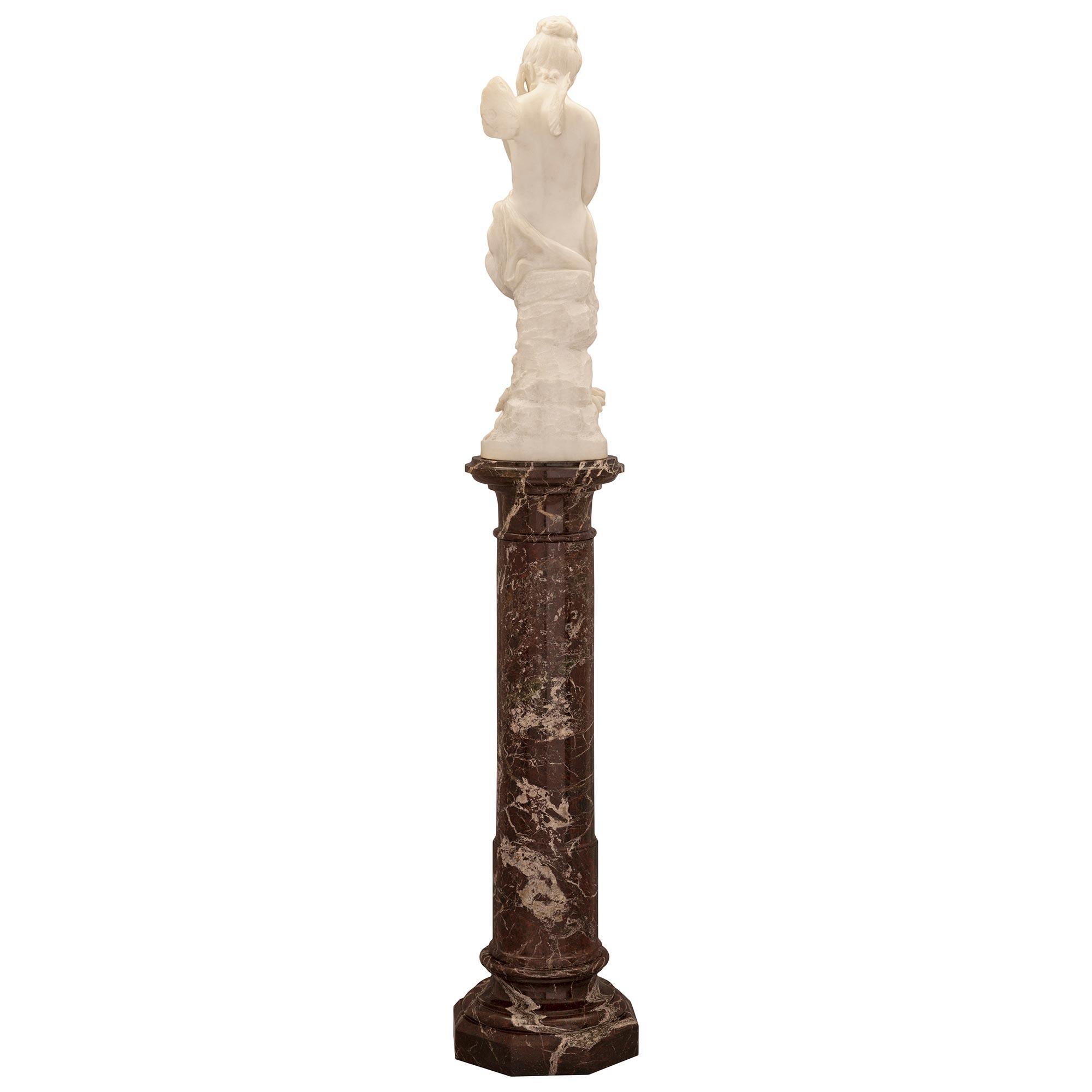 Italian 19th Century Marble Statue of Psyche on Her Original Pedestal For Sale 1