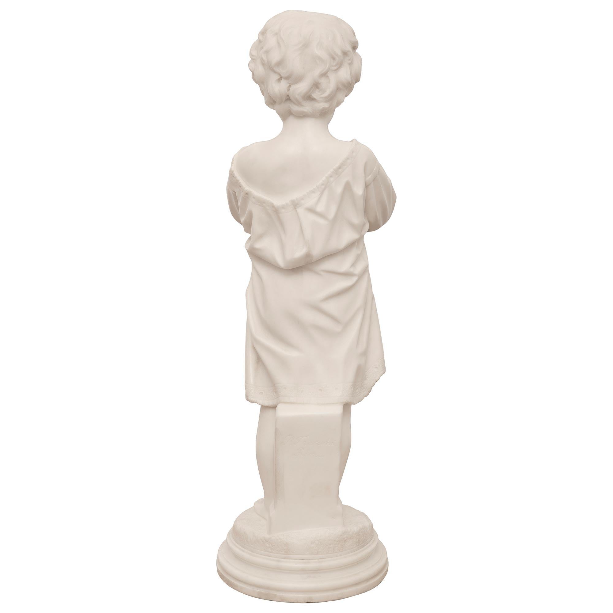 Une statue italienne en marbre du 19ème siècle signée Pietro Franchi, Rome en vente 5